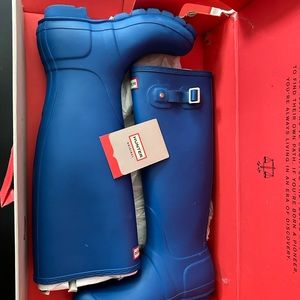 Hunter original tall blue rain boots size 8